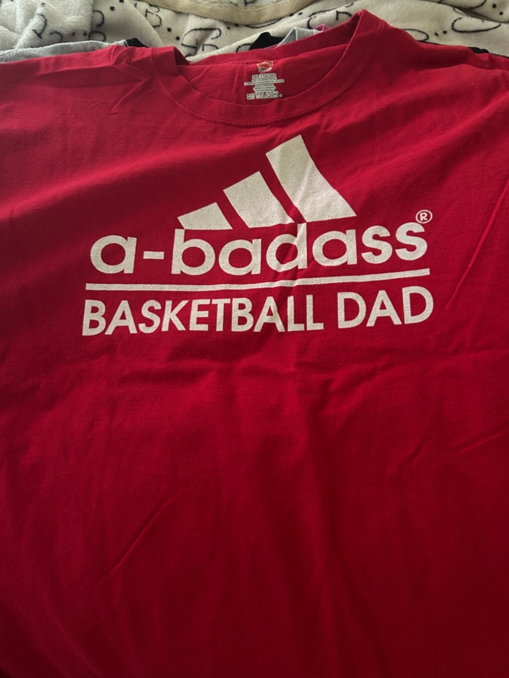 Red “a-badass BASKETBALL DAD” Graphic Tee
